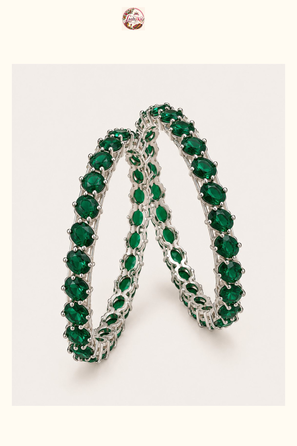 Zaria Emerald Line Bangle | Bangles | Laahika