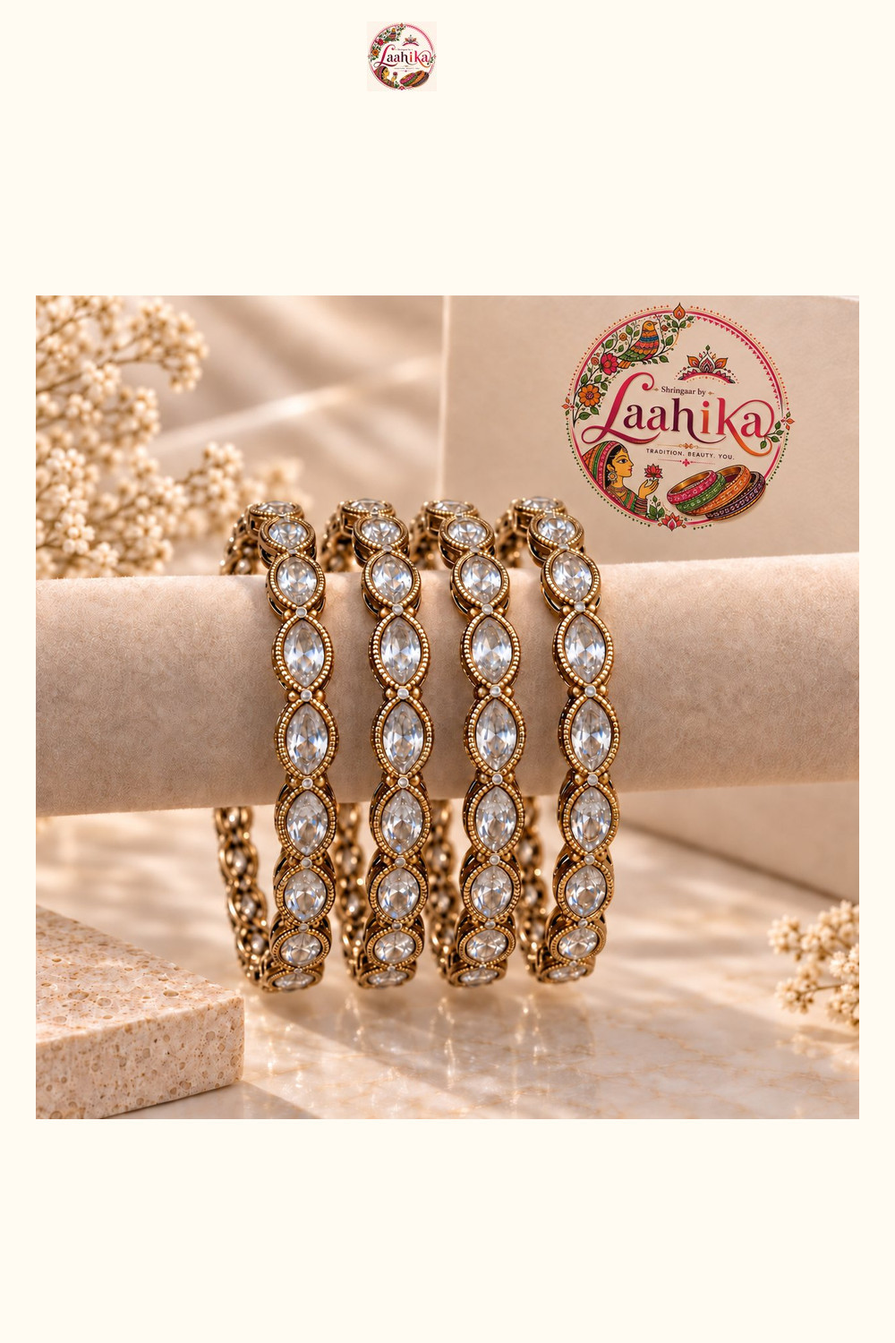 Ziya Marquise Bangle Set | Bangles | Laahika
