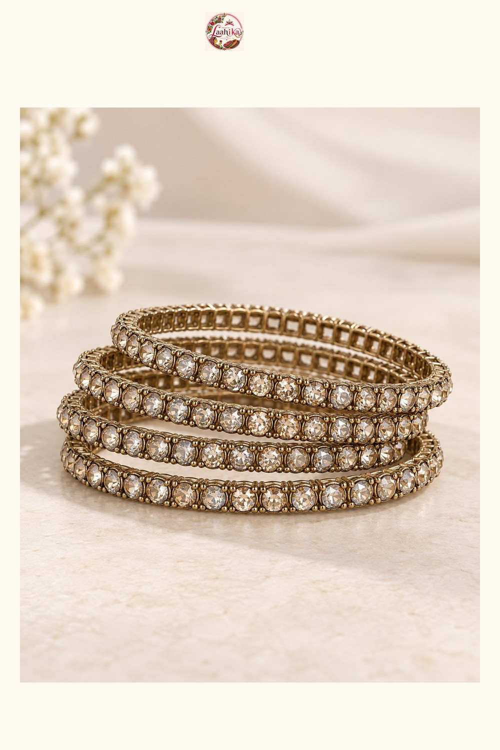 Sitara Champagne Sparkle Bangle | Bangles | Laahika